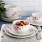 Elama Tamara 12 Piece Cherry Blossom Porcelain Dinnerware Set, Service for 4 in White and Pink 750123733M - alternate 4