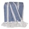 Homeroots 50" X 60" Blue and White Woven Cotton Striped Throw Blanket with Tassels 548933 - alternate 1