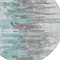 Homeroots 8' Teal Blue Charcoal And Silver Round Abstract Washable Indoor Outdoor Area Rug 582412 - alternate 4