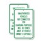 Signmission Unauthorized Vehicles Not Connected for Charging Purpos, 12'' X 18'', Heavy Gauge Aluminum, 2PK A-1218-2PACK-22777 - alternate 1