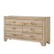 Homeroots 59" Natural Brown Manufactured Wood Six Drawer Double Dresser 486515 - alternate 1