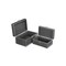 Homeroots Set of Two Black Wood And Fabric Box With Lid, 2PK 489391 - alternate 1