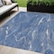 Homeroots 5' X 8' Blue Ivory And Gold Abstract Washable Indoor Outdoor Area Rug 601045 - alternate 1