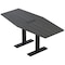 Skutchi Designs 6ft Conference Table With Power Unit | 6 Person Modular Hexagon Meeting Table | Harmony Series HAR-HEX.IR-36X72-T.BK-WA7949-EBLK - alternate 1