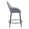 Homeroots Set of Two 25" Gray And Black Fabric And Steel Counter Height Bar Chairs 555703 - alternate 3