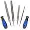 Vulcan File Set, 6-Piece, Blade: Steel Handle: PP + TPR, Blue & Black Handle JL-FS-6PCS-2 - alternate 1