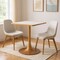 Homeroots 24" Beige and Gold Wood and Steel Pedestal Base Square Dining Table 572239 - alternate 2