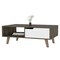Homeroots 40" Natural And Dark Brown And White Wood Rectangular Coffee Table With Shelf 491989 - alternate 3