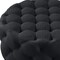 Homeroots 33" Black Linen Tufted Round Cocktail Ottoman 568053 - alternate 2