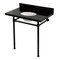Kingston Brass 36" Black Granite Console Sink with Stainless Steel Legs, 8-Inch, 3-Hole, Black Granite/Matte Black KVPK36228K80 - alternate 1