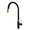 Vigo Bristol Single Handle Pull-Down Sprayer Kitchen Faucet in Matte Brushed Gold and Matte Black VG02033MGMB - alternate 1