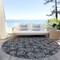 Homeroots 8' Black Gray And Ivory Round Geometric Washable Indoor Outdoor Area Rug 583326 - alternate 3