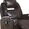 Homeroots 34" Brown Faux Leather Heated Massage Home Theater Recliner 318864 - alternate 2