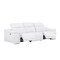 Homeroots 107" White Top Grain Leather Reclining USB Sofa 643697 - alternate 2