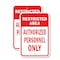 Signmission Restricted Area No Admittance, 18'' X 24'' 2 Signs, Heavy Gauge Aluminum, 2PK A-1824-2PACK-2730 - alternate 1