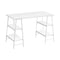 Homeroots 47" White Wood and Metal Sled Computer Desk 489845 - alternate 1