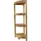Homeroots 38in Natural Solid Teak Wood Freestanding Corner Shelving Unit 376735 - alternate 1