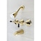 Kingston Brass Triple-Handle Tub and Shower Faucet, Polished Brass KB232AKL - alternate 2
