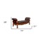 Homeroots 74in Brown and Dark Brown Upholstered Faux Leather Bench 374245 - alternate 2