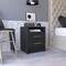 Homeroots 20" Black Two Drawer Faux Wood Nightstand 543667 - alternate 4