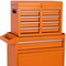 Homeroots Set of Two Orange Multi-Tier Steel Rolling Cabinet With Lid, 2PK 714595 - alternate 2