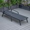 Leisuremod Marlin Patio Chaise Lounge Chair with Armrests in Black Aluminum Frame, Black MLABL-77BL - alternate 4
