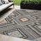 Homeroots 5' X 8' Gray Charcoal And Pink Tribal Washable Indoor Outdoor Area Rug 598125 - alternate 1