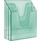 Acrimet Vertical Triple File Folder Holder Organizer, File Sorter (Plastic), Clear Green 864.3 - alternate 1