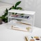 Martha Stewart Brody Clear Plastic Storage Organizer Bins W/ White Engineered Wood Lid, 3 Pack Medium, 7.5in x 3in BE-PB4516-3WD-CL-WH-MS - alternate 3