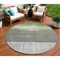 Homeroots 8' Fern Green And Gray Round Abstract Washable Indoor Outdoor Area Rug 632049 - alternate 1