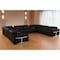 Homeroots Black Italian Leather Power Reclining U Shaped Twelve Piece Sectional With Console 634661 - alternate 3