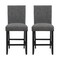 Homeroots Set of Two 26" Gray and Black Wood and Fabric Counter Height Bar Chairs 564783 - alternate 4