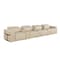 Homeroots 166" Beige Top Grain Leather Reclining Metal USB Sofa 720371 - alternate 3