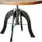 Homeroots 36" Brown And Black Rounded Solid Wood And Steel Pedestal Base Dining Table 518610 - alternate 4