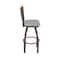 Holland Bar Stool Co Eleanor 36in Swivel Extra Tall Bar Stool, Bronze Finish, Medium Back and Canter Folkstone Grey Seat 880 - alternate 5