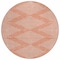 Homeroots 8' Salmon And Ivory Round Geometric Washable Indoor Outdoor Area Rug 598618 - alternate 3