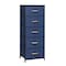 Homeroots 18" Blue and Black Steel and Fabric Five Drawer Chest 484682 - alternate 1