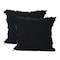 Homeroots Set of Two 20" Black Cotton Throw Pillows with Fringe, 2PK 588373 - alternate 1