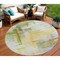 Homeroots 8' Green Yellow And Purple Round Abstract Washable Indoor Outdoor Area Rug 602934 - alternate 1