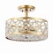 Jonathan Y Leila 3-Light 13.25" Iron/Crystal Modern Glam LED Flush Mount, Gold JYL9071A - alternate 1