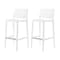 Homeroots Set of Four 30" White Faux Rattan Heavy Duty Plastic Low Back Outdoor Bar Height Chairs 565349 - alternate 4