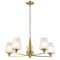 Nuvo Lune, 5 Light Chandelier, Vintage Brass Finish, Etched White Glass 60/8235 - alternate 2