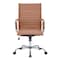 Leisuremod Harris High-Back Faux Leather Office Chair, Light Brown HOT19LBRL - alternate 4