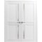 Sartodoors Solid French Double Doors 84 x 80in, Veregio 7288 White Silk W/ Frosted Glass VEREGIO7288DD-WS-84 - alternate 3