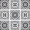 Homeroots 8" X 8" Black White And Gray Baz  Peel And Stick Removable Tiles 390722 - alternate 2