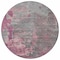 Homeroots 8' Blush Gray And Mauve Round Abstract Washable Indoor Outdoor Area Rug 618222 - alternate 3