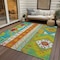 Homeroots 10' X 14' Teal Blue Green And Pink Aztec Washable Indoor Outdoor Area Rug 598525 - alternate 4