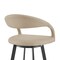 Armen Living Ramona 30in Swivel Bar Stool with Matte Black Iron and Beige Faux Leather LCRASWBABLKBG30 - alternate 2