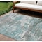 Homeroots 10' X 14' Blue And Teal Blue Abstract Washable Indoor Outdoor Area Rug 610443 - alternate 1