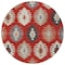 Homeroots 8' Red Ivory And Salmon Round Southwestern Washable Indoor Outdoor Area Rug 615166 - alternate 2